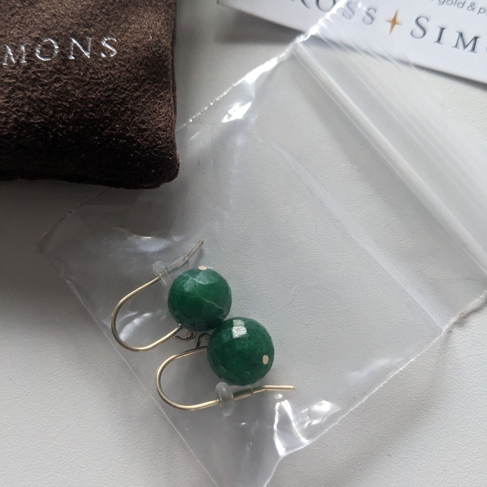 Ross- Simons Emerald Drop Earrings - Picture 2 of 2